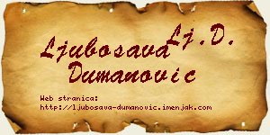 Ljubosava Dumanović vizit kartica